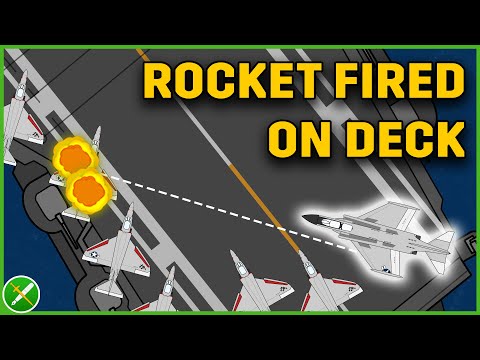 F4 Phantom Misfires on Crowded Flight Deck - Fire on USS Forrestal Animated