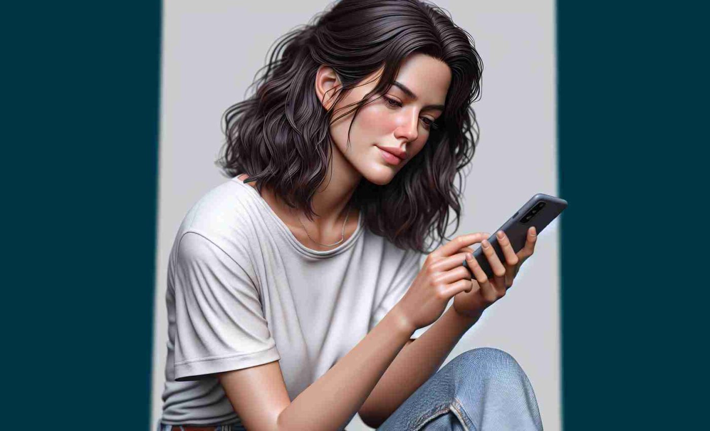 A detailed and realistic high-definition image of a brunette actress taking a break from social media. She wears casual clothing and has a look of relief on her face. Her phone is placed aside, and she's indulging in a moment of peace, perhaps reading a book, having a sip of coffee or enjoying nature.