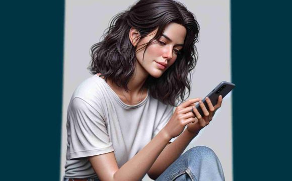 A detailed and realistic high-definition image of a brunette actress taking a break from social media. She wears casual clothing and has a look of relief on her face. Her phone is placed aside, and she's indulging in a moment of peace, perhaps reading a book, having a sip of coffee or enjoying nature.