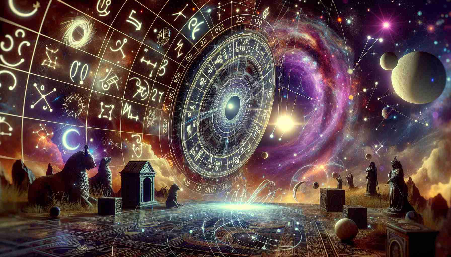 Generate a realistic, high-resolution image representing the theme 'Your Guide to Astrological Transformations' in the context of November 2024. The scene should contain symbols of various astrological signs adapting to change, a large celestial calendar indicating the date, and an observable shift of cosmic energy. Use a cosmic theme with the atmosphere of deep space, full of constellation transformations and mystical planets.