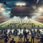 Create a high definition, realistic image that symbolizes the moment when Texas A&M made a game-changing decision that impacted the South Eastern Conference (SEC) landscape. The scene should prominently feature elements representative of college football such as a field, players, a crowd, or a significant play action.