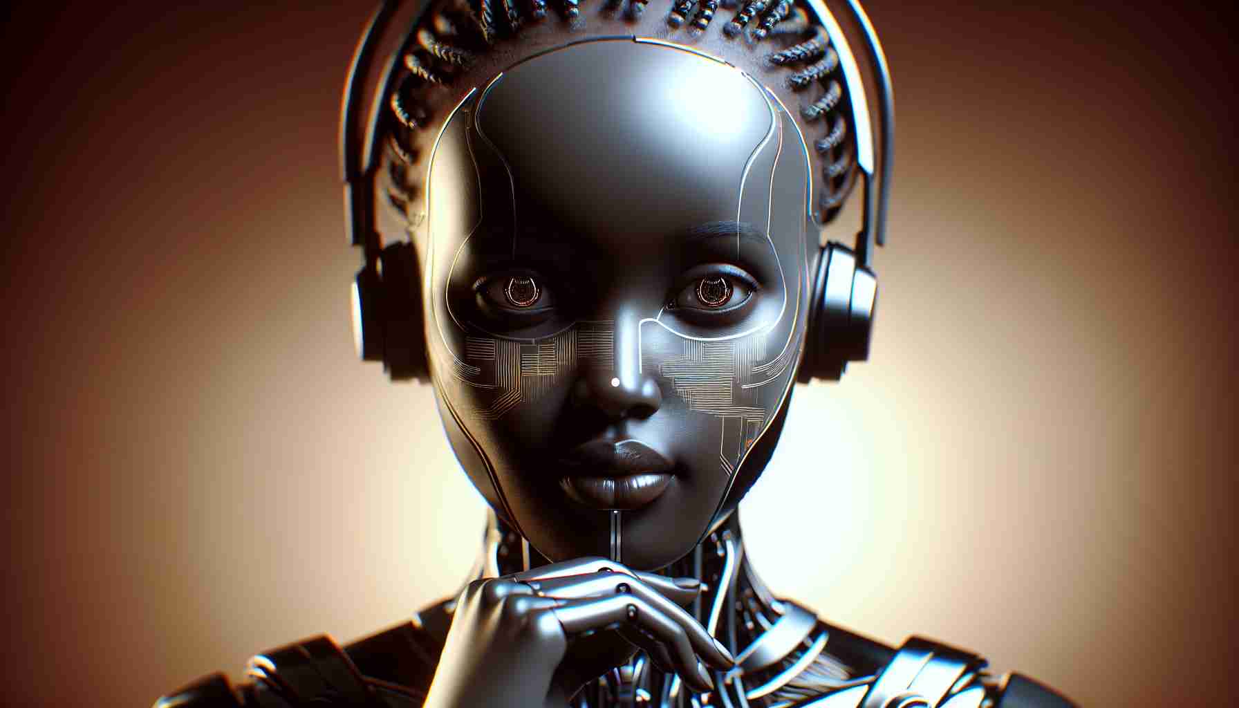 Realistic HD photo of a Black tech pioneer from Somalia, taking on the world of technology! Unveiling a new AI visionary, known for their innovative and forward-thinking ideas.