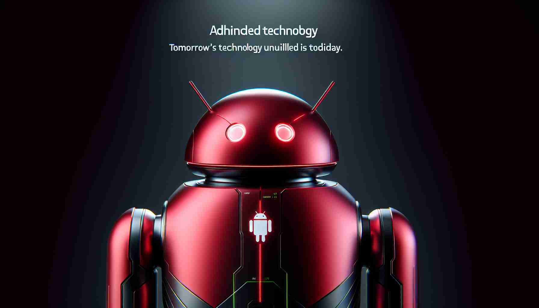 A high-definition, realistic image of an advanced, red-coloured android model number 15. Emphasize the cutting-edge technology and user-friendly interfaces that are the hallmark of this android, suggesting its role in defining future user experience. This android is the epitome of tomorrow's technology unveiled today.