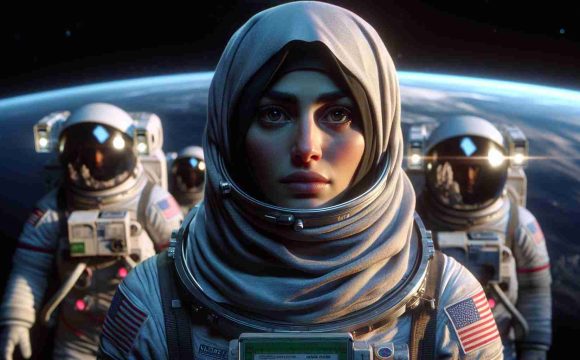 High definition, realistic image featuring astronauts returning to Earth after a record mission. One of the astronauts, a middle-eastern woman, has an air of uncertainty and concern about her, hinting at an unspecified medical mystery she might be facing.