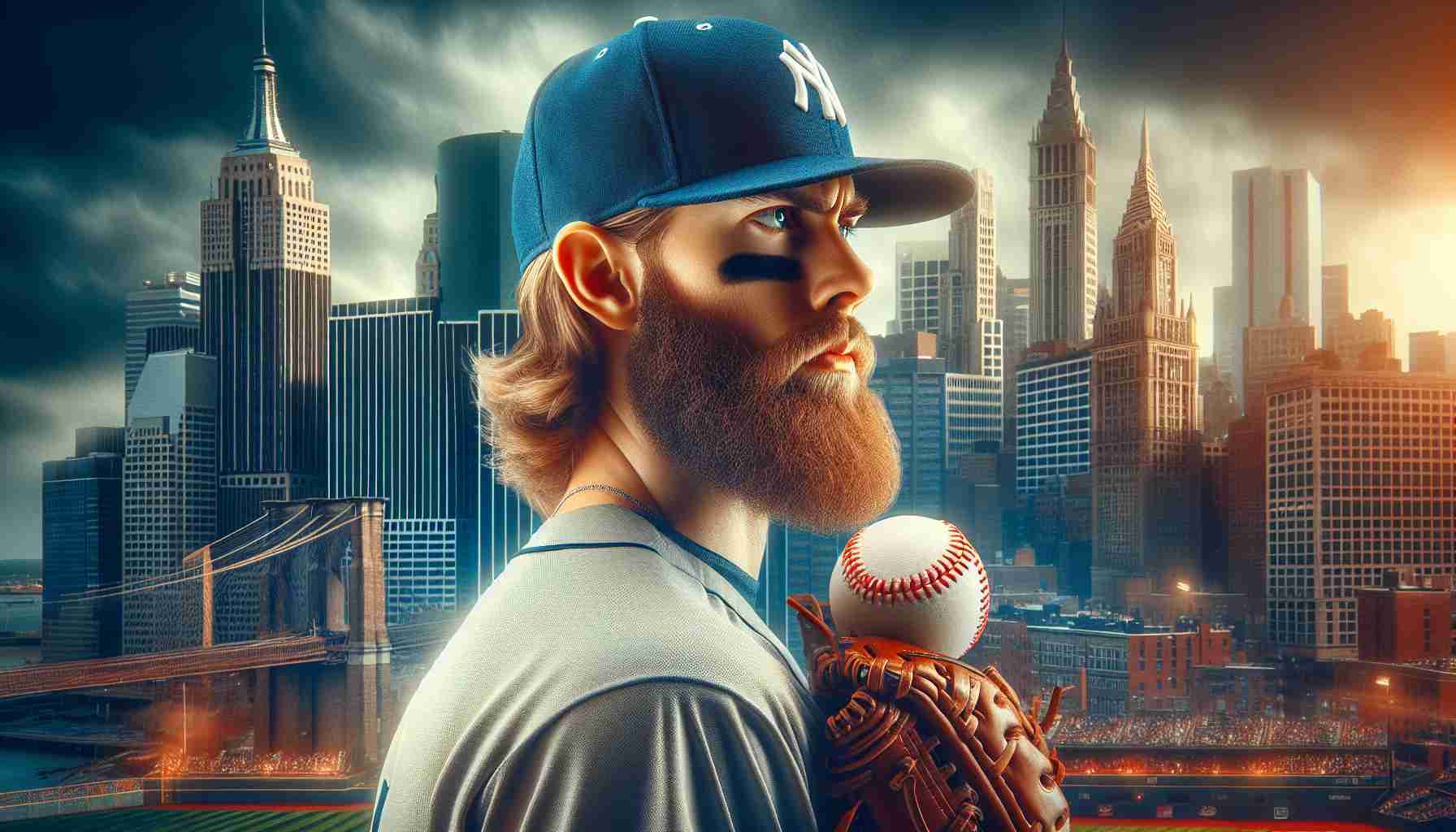 Realistic HD photo of a professional baseball player's career with his current team possibly nearing its end. There are major trade rumors heating up