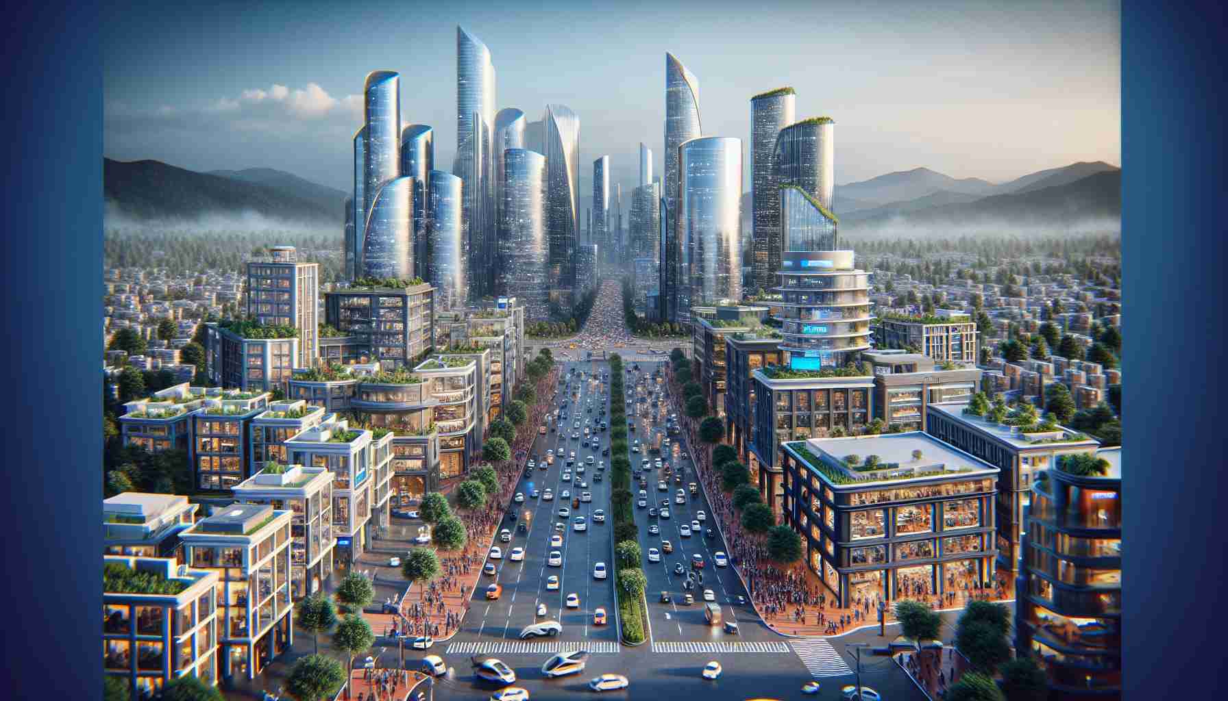 A high-definition, realistic view of a bustling tech hub in India, reminiscent of Silicon Valley but with its unique characteristics. Showcase towering glass skyscrapers laden with high-tech companies, teeming streets full of electric cars, a diverse mix of Indian tech workers of all genders busy innovating, modern architectures blending with traditional Indian styles, and digital screens flashing the latest technological trends. The image should hint at the booming technology renaissance and the promising future of innovation in India.