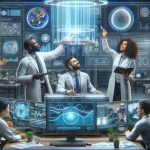 A high-definition, realistic representation of a pioneering revelation in the realm of climate change research. It depicts a group of scientists of varying descents and genders - a Black man, a Hispanic woman, a Middle-Eastern man, and a White woman - engaged in their workspace filled with high-tech equipment. They are unveiling a groundbreaking method, an innovative technological device perhaps, to combat climate change. As they reveal their monumental discovery, their faces are lit with excitement and determination, set against the backdrop of charts and graphs that highlight the significance of their breakthrough.