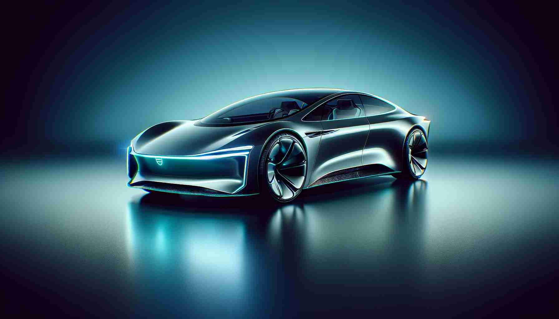 Create a realistic, high-definition image of a futuristic luxury electric vehicle. The car is the latest innovative design from a leading vehicle manufacturer, characterized by sleek lines, a sporty silhouette, and cutting-edge technology. It is positioned as an icon of green transportation and ultimate luxury.