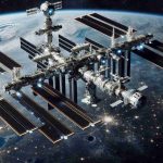 A high-definition, realistic image of the International Space Station (ISS), serving as the gateway to future space exploration. This image should capture the arrival of new technologies that are transforming the way we explore space. It might depict advanced machinery, satellites, or tech-oriented modules attached to the station and contributing to its futuristic appeal. The backdrop can include the star-studded immensity of space, possibly earth visible at a distance beneath the orbiting station.