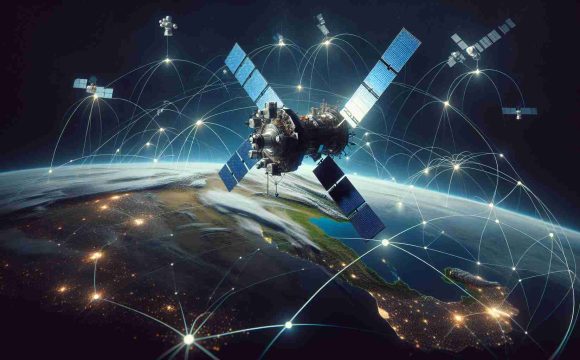 High-definition, realistic depiction of a conceptual scenario representing significant advancements towards the introduction of satellite internet in India. The image includes a constellation of satellites against an inky space backdrop with intertwined nodes signifying connectivity. These satellites are orbiting the Earth that is visible in the distance, a representation indicating India. The viewer's perspective is as if they are hovering in space, witnessing this technological marvel.