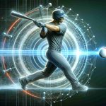 High-definition digital representation of a baseball player's swing, referencing technology as an integral part of their technique for hitting the ball with force and precision. This unspecified athlete showcases a swing posture that is perfected through modern technology, resulting in astonishing hits.