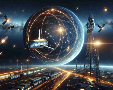 A realistic, high-definition image of a futuristic scene illustrating the revolution in mobile connectivity. Imagine a large, advanced spacecraft representative of innovative space technology, reflecting the identity of a private spaceflight company. Nearby, visualize a prominent mobile tower indicative of a leading telecommunications company. The connection between the two technologies symbolizes the merging of terrestrial and extraterrestrial communication networks. There's also the depiction of shining, star-like satellites, representative of a network called Starlink, scattered across the night sky, signifying the bright and unlimited potential of this technological partnership.