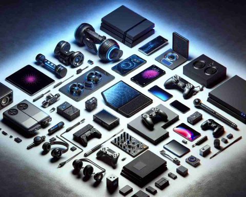 Create a hyper-realistic high-definition image depicting various highly sought-after tech gadgets laid out on a flat surface. The variety could range from sleek smart devices to premium audio equipment, or advanced gaming consoles to cutting-edge computer components. The lighting arrangement should enhance the items' attractiveness, indicating they are exceptional deals. The illustration should produce a sensation of urgency and scarcity, typical of powerful Black Friday sales, without explicitly stating it.