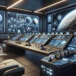 Realistic and high-definition image of a revolutionary AI-driven mission control setup in a promising space exploration company. The scene shows a futuristic control room with advanced screens and tools indicating a significant shift in space travel technology.