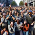 A high-resolution, realistic representation of a scene capturing the surprise of the football fans in the city of Philadelphia, after learning about the sudden change in the coaching staff of their local football team. The scene shows a diverse group of fans, men, women, and children of different descents such as Caucasian, Hispanic, Black, Middle-Eastern, South Asian marking shock, disbelief but also curiosity and excitement about the unforeseen change.