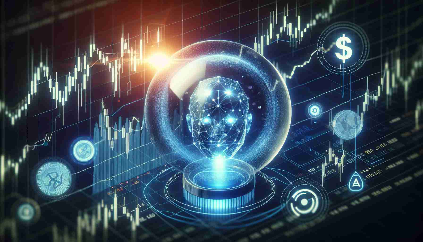 A visual representation of the future impact of artificial intelligence on stock trading. Explore how progressive technology, symbolised by a palantir or crystal ball, could revolutionize the industry. Also, illustrate the transformational progression from traditional trading methods to AI-driven strategies. Remember to make this realistic and in HD quality.