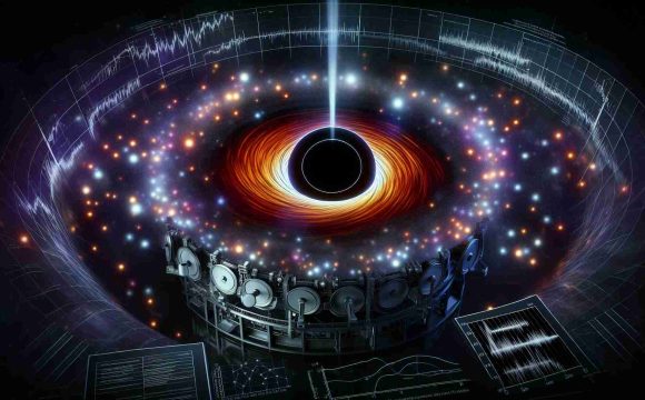 A high-definition, realistic illustration representing the process of unveiling the mysteries of Black Holes using a new technique for detecting Light Echoes. This might include a large, dark, foreboding black hole at the center, surrounded by illuminating light echoes. The light echoes should reflect off surrounding matter, forming bright patterns that reveal intricate details about the black hole. Astronomical charts, graphs or data could be shown at the edge of the image to reinforce the notion of scientific discovery and advancement. Let's place a multiple lens telescope in the foreground, embodying the tool used for this cutting-edge detection method.