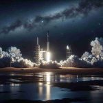 A realistic, high-definition image showing a scenario where the night sky is set to be illuminated by the launch of a Falcon 9, a prominent rocket model designed and manufactured by a well-known private space exploration company.