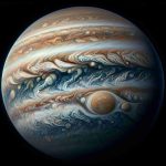 Generate a highly detailed and realistic image depicting the majestic chaos of the gas giant, Jupiter, as if it were being unveiled. Showcase the planet's atmospheric turbulence, swirling gas storms, bands of different colors, and iconic features such as the Great Red Spot. The overall picture should convey the power and majesty of this celestial body in High Definition quality.