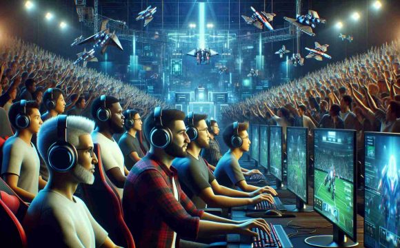 High definition, realistic depiction of enormous transformations coming for a popular online multiplayer game's Esports scene in the year 2025. The scene should include high-tech gaming equipment, excited audience in the background, and players deeply focused on their screens. Players should be diverse, including men and women from differing descents such as Caucasian, Black, Middle-Eastern, South Asian, and Hispanic. The overall mood of the image would be intense and anticipatory, reflecting significant upcoming changes.