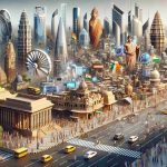 A highly detailed and realistic image depicting major developments in India. The scene includes diverse architectural structures symbolizing growth, various technological advancements, and evidence of cultural progress. The high-definition image should also hint towards the bustling energy of Indian street scenes, with people of all genders and descents going about their daily lives amidst these transformations.