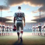 Realistic high-definition image of a hypothetical scene depicting 'The End of an Era', featuring a male baseball player, with short hair and athletic build, leaving the field of a well-known baseball team portrayed by distinctive red and white uniforms. Artistic elements such as the sadness of the spectators and a melancholic sunset could be added for a deeper emotional impact.