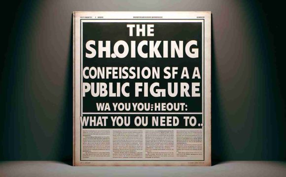 A realistic, high-definition photograph-style image of a headline reading 'The Shocking Confessions of a Public Figure: What You Need to Know'. The text is bold and grabs the viewer's attention. It's set against a serious background to evoke a sense of gravity and importance.