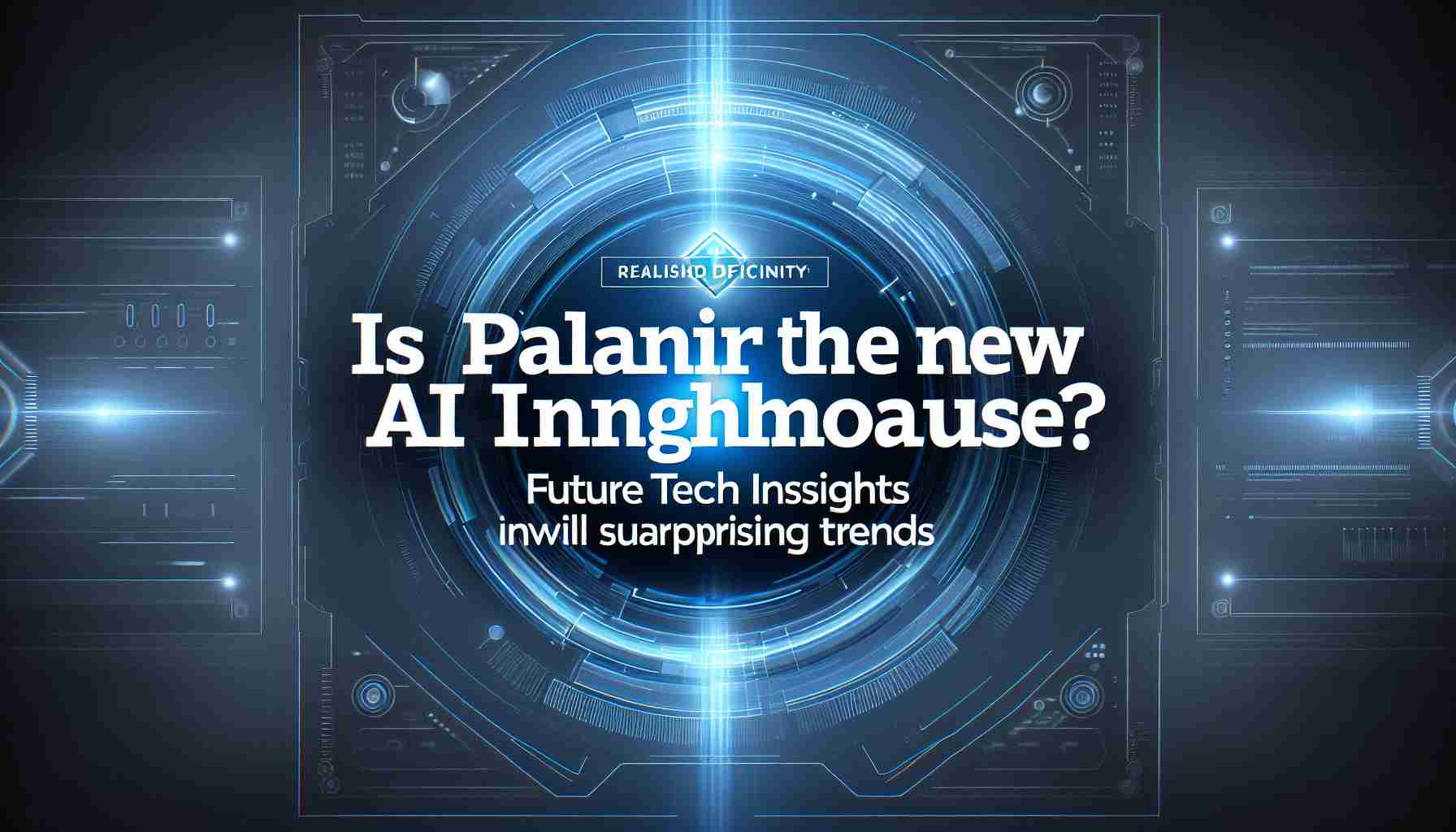 Realistic high-definition image of the headline 'Is Palantir the New AI Powerhouse? Future Tech Insights Unveil Surprising Trends'. The image features a sleek, futuristic looking technology background, signifying the connection to AI and future tech. Expect hues of blue and grey, with graphics resembling digital interfaces or data points.