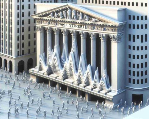 A high definition, realistic illustration of Wall Street displaying signs of uncertainty and instability, metaphorically represented as wavering structures. The scene should indicate a team formation process, represented by figures moving and organizing elements around. Avoid depicting any specific politicians or public figures.