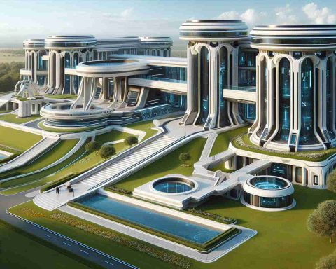 A realistic HD photo of a futuristic presidential residence, showcasing advancements in architecture and technology.