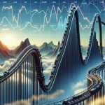 Realistic high-definition image showcasing the roller coaster-like journey of a conceptual stock for a computer hardware company. The image should portray a mix of turbulence and opportunity, with peaks and troughs to symbolize stock highs and lows. The background can show a variety of different landscapes to communicate the wild and diverse nature of this hypothetical ride.