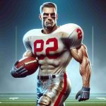 A realistic, high-definition tribute image for a legendary American Football player who was known for his remarkable skills on the field. He was a skilled receiver and rusher, characterized by his appealing athleticism and strategic playing style. He lived a full life to the ripe old age of 99. Note, no actual person or player is depicted, but rather an emblematic character inspired by them, possessing similar physical stature and football attire.