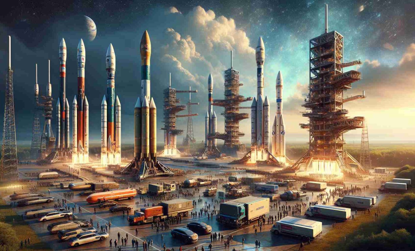 An HD, realistic depiction of the thrilling upcoming space launches set for November. The scene includes various rockets on launch pads under a sky with anticipation. The landscape shows the bustle of support personnel and spectators who are waiting in awe for liftoff. The atmosphere is full of expectancy and excitement. Each rocket has distinctive design elements and colors, making them distinguishable and adding vibrancy to the overall scene. The image is so vivid it appears as if it is a photograph taken at the very moment before those rockets venture into the unknown cosmos.