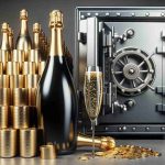 A high-definition and realistic image representing the notion of 'Why Cava Might Not Be Your Best Bet: Here’s a Safer Investment Alternative'. In the foreground there's substantial stack of uncorked bubbly Cava bottles, symbolic of potential investment. In the background, a sturdy steel safe vault door slightly ajar, revealing golden coins and bullion gleaming inside, representing safer alternative investments. Ensure to depict a contrast between the two concepts to illustrate the pros and cons of each investment opportunity.