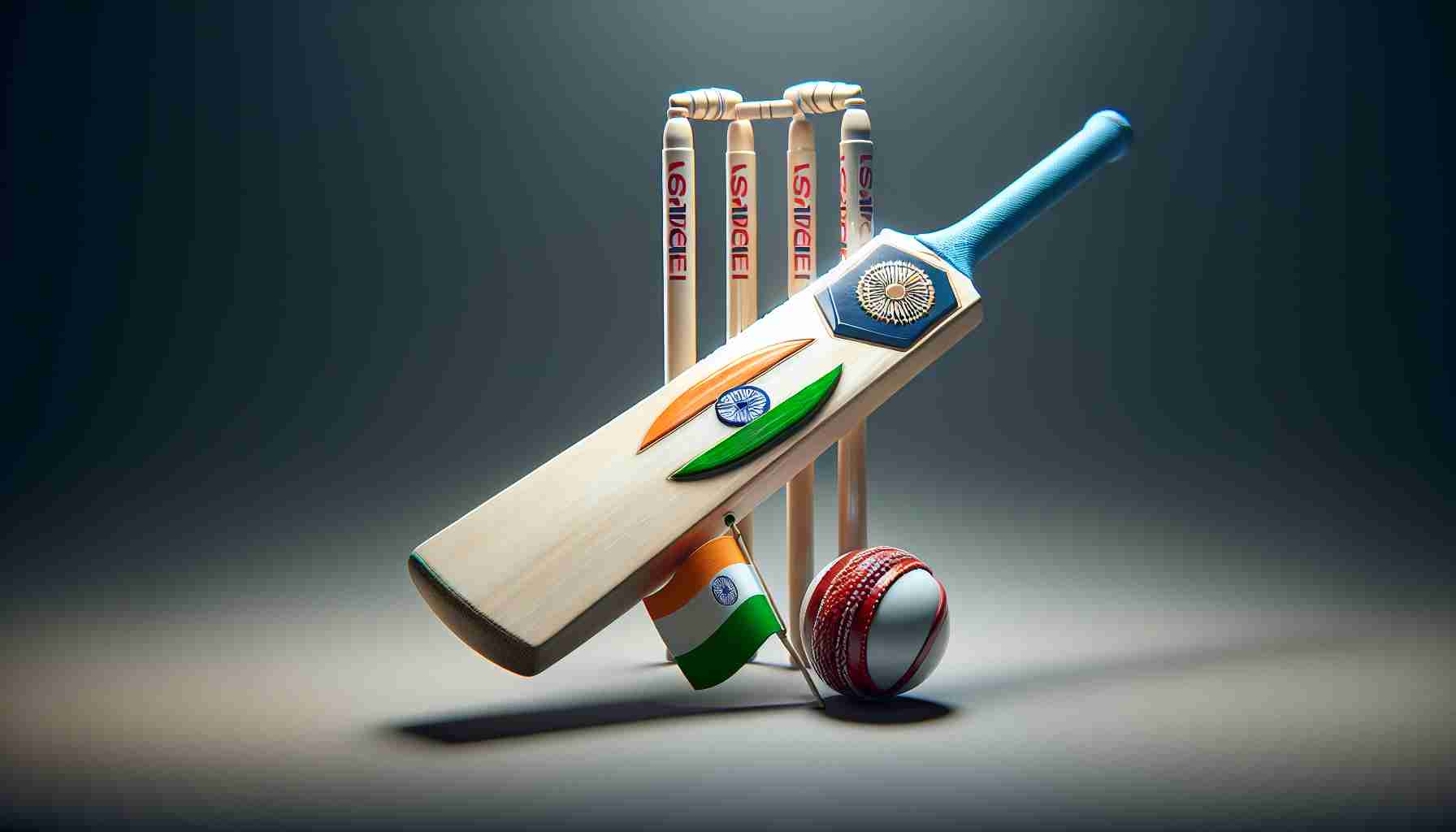 Realistic high-definition image of a cricket bat and ball indicating a major setback for an unnamed cricket star from the Indian team, represented by flags or emblems associated with the team, just days before an important Test series. No individual or injury should be visually depicted, focusing instead on the symbolic representation of the event.