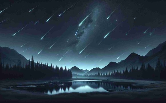 Create a realistic, high definition image of a peaceful nocturnal scene showcasing the return of the Leonid Meteor Shower. The sky should be ink black and punctuated by the iridescent streaks of meteors as they dart across the stellar skyline. The landscape below should contrast against the meteor shower, mostly remaining in the shadows but with prominent features subtly illuminated by the celestial light show.