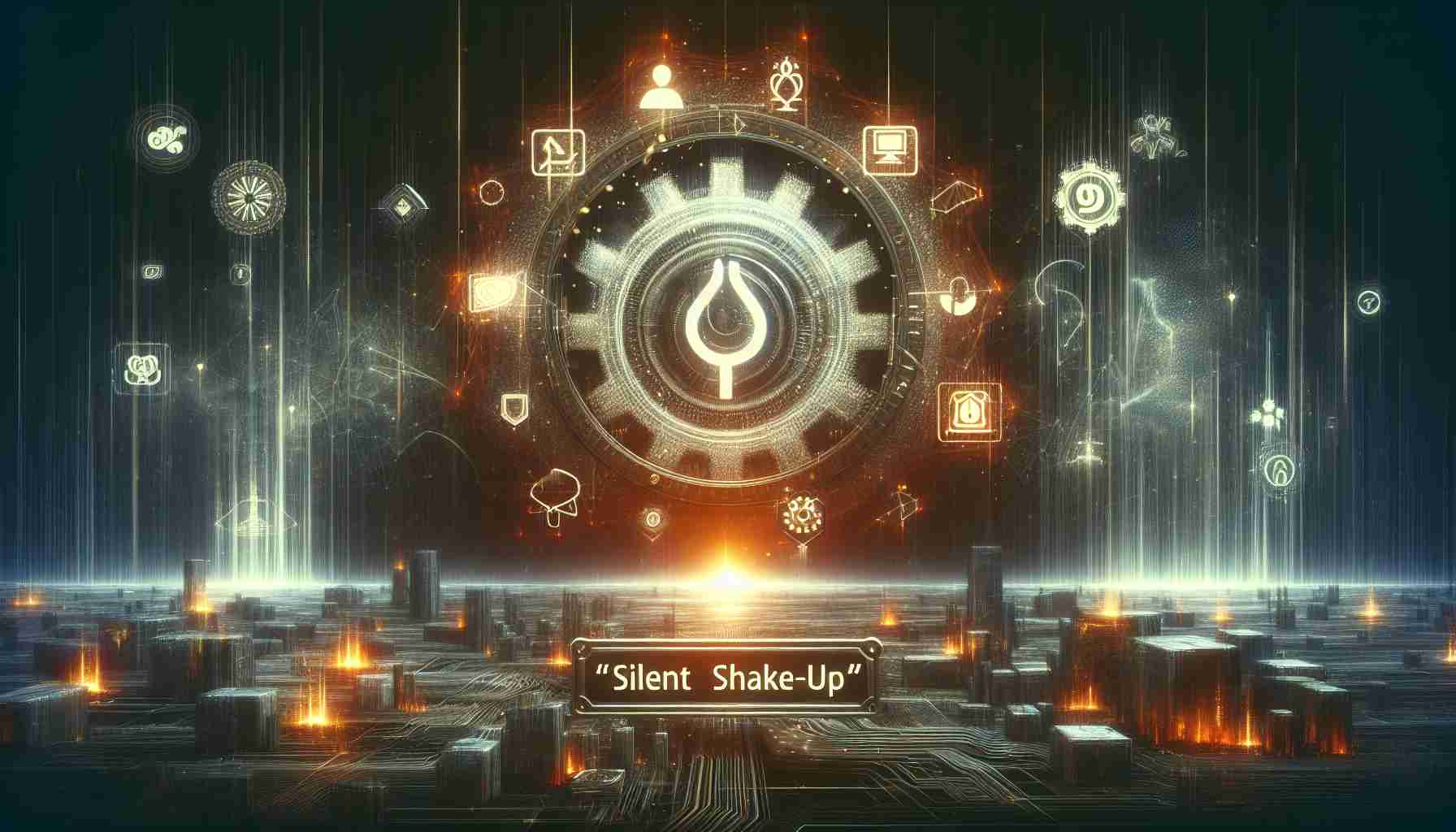 Create a realistic high-definition concept image illustrating the idea of a 'Silent Shake-Up'. This image should include symbolic representations of a major crash in the digital realm, showcasing what it might teach us about our vulnerabilities within the digital world.