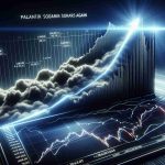 A realistic and high-definition image showcasing a conceptual representation of a 'soaring' financial chart. The chart shows a company's stock named 'Palantir Soars Again' skyrocketing to unprecedented heights. This dramatic climb is boosted by a new positive rating in 'cloud security'. The chart could be set against a contrasting backdrop to enhance the 'rise', perhaps a dark color gradient. Do note this is a financial concept and not based on any particular company's performance. Things such as the company logo, the ticker symbol, and other detailed financial information could be displayed along with the chart.