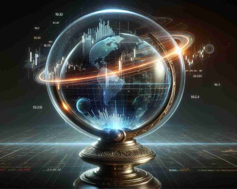 Realistic high-definition image of a mythical orb (Palantir) that symbolizes the revolution in stock trading, with digital data and stock market charts glowing within it, providing a look inside the future of finance.