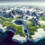 Create an ultra-high-definition realistic image of Antarctica featuring green landscapes instead of its usual snowy white. The scene should be sufficient to make viewers consider the startling implications of such a change. The continent should be represented with diverse flora thriving where ice once prevailed, perhaps indicating a surprisingly warm climate shift.