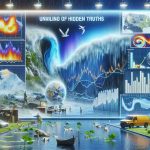 High definition, realistic representation of the unveiling of hidden truths behind a massive storm named Bert and its connection to climate change. The image should depict scientific analysis, showcasing charts, graphs, and models that show rising temperatures, greenhouse gas emissions, melting ice caps, et cetera. It can also include weather patterns associated with Storm Bert, pictures of heavy rain, strong winds, and flooded areas.