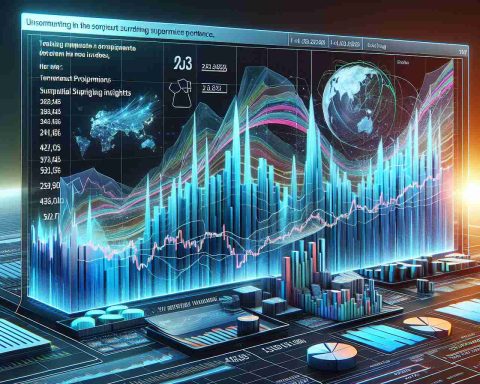 High definition, realistic illustration of a stock chart for a hypothetical tech company showing performance projections until 2025, accompanied by a summary of potential surprising insights in the stock's performance.