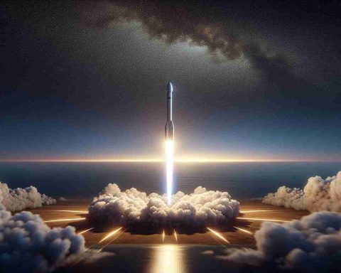 Realistic high-definition picture of a groundbreaking rocket launch on the horizon. This signifies a major step towards a future in pioneering private space exploration.