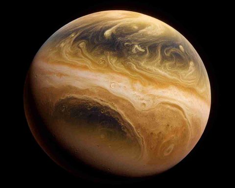 A high definition, realistic digital rendering of the planet Venus. The planet is detailed to showcase its inhospitable surface, extremes of temperature, and dense atmosphere, reflecting a world that has never been graced by water or life. Colors are to be rendered accurately to represent Venus' real appearance as seen from various space missions, with its thick, swirling cloud layers of sulfur and carbon dioxide giving it its characteristic yellowish hue.