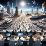 A high-definition, realistic depiction of the year 2025, labeled as 'The Year of Explosion in the UK Space Sector'. This panorama shows the peak of the space industry's progress in the United Kingdom, showcasing various astro-technological advancements. The scene includes numerous space shuttles at launch pads, scientists of diverse genders and descents at work in cutting-edge laboratories, contributions of everyday citizens of all descents and genders, and school children engrossed in space exploration studies. The scene captures a sense of excitement and anticipation in the advancements of space exploration technology and its impact on society.