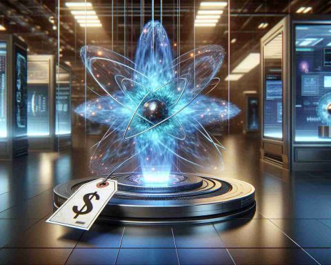 An immersive 3D conceptual illustration demonstrating a momentous futuristic technology: a spectacular quantum nexus, symbolizing the intersection of science and technology, pulsating with radiant energy inside a high-tech laboratory. There is also a price tag attached representing the metaphorical cost. The scene is evocative of a dilemma juxtaposing progress and potential drawbacks. Everything is rendered in a high-definition and realistic style.