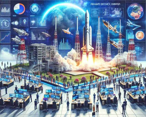 Create a high-definition realistic image of a space revolution commencing, signifying a major shift for private entities. The theme should revolve around India, showcasing elements such as launch sites with rockets ready for take-off, high-tech control rooms filled with diverse professionals of different genders and descents, and charts showing rapid advancements in space technology.