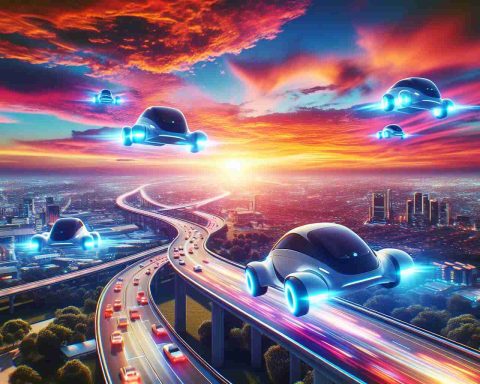 An ultra high-definition, realistic image showcasing the innovation of autonomous flying cars. These futuristic vehicles are soaring in the vibrant sky, dramatically changing the landscape of transportation. This showcases a possible future where commuting is revolutionized by advanced technology.