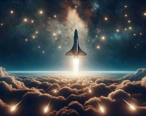 Generate a realistic, high-definition image illustrating the future of space travel. Focus on depicting a revolutionary starship just as it's launching. This is a significant moment, marking the dawn of a new era in space exploration. The image should convey the excitement, potential, and majesty of this pivotal moment.