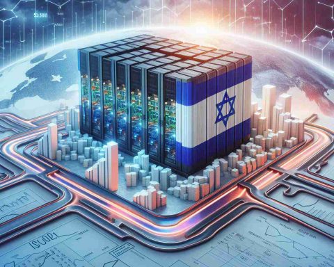 A high-definition realistic illustration symbolizing a tech company investing $500 Million in a supercomputer project located in Israel, while facing regulatory export challenges. Imagine an illustration of a conceptual supercomputer, surrounded by financial graphs indicating significant investment, all bathed in the colours of the Israeli flag. The backdrop could show a maze or a road with obstacles indicating regulatory difficulties.